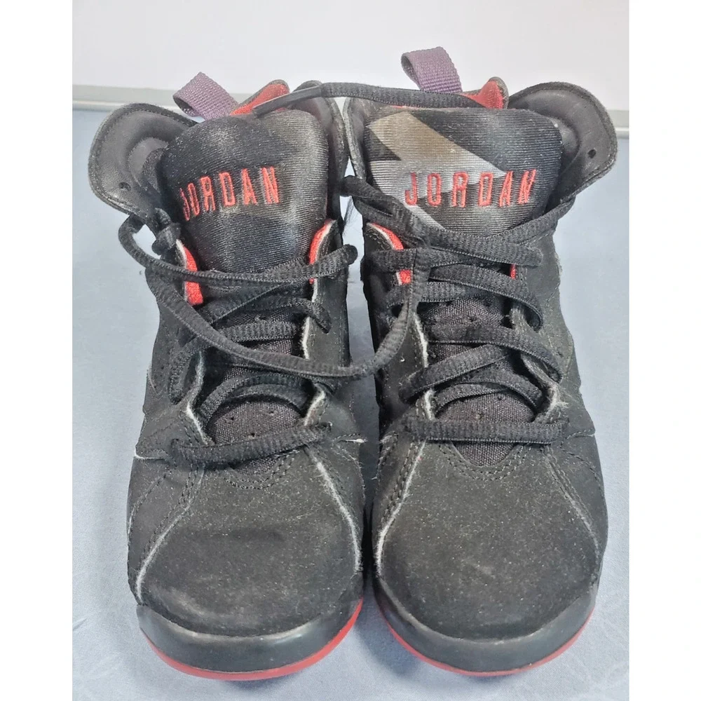 Nike Air Jordan 7 Retro GS Raptors 2012 Kids Size 12C Black Purple 304774-018